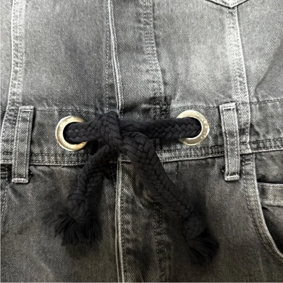 Free People Edison Black Denim Jumpsuit Coveralls Moxie - Picture 4 of 10